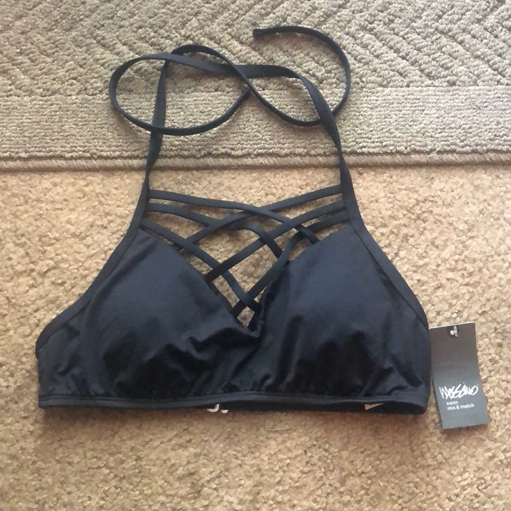 Mossimo black cris cross bikini top
